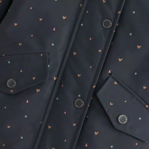Girl Fleece Mini Hearts Print Jacket