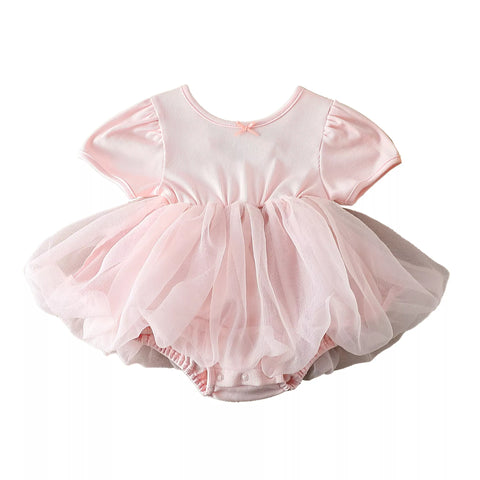 Baby Girl Ballerina Sheer Bubble Skirt Ribbed Bodysuit