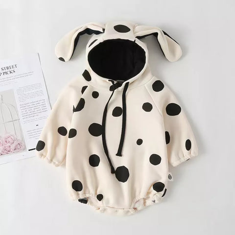 2 Pc Unisex Baby Dalmatian Hoody Bodysuit & Tights Set