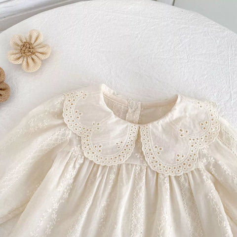 Baby Girl Floral Eyelet Pattern Top & Bloomer Shorts Set