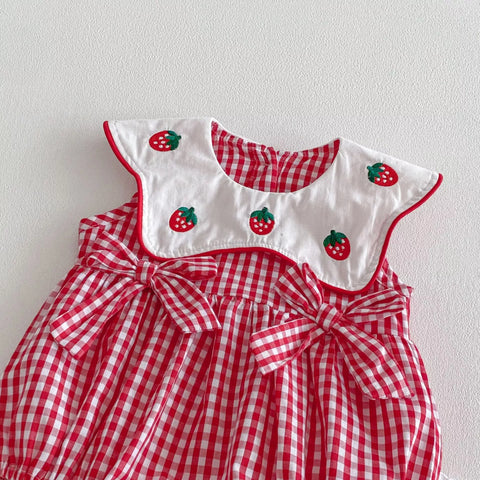 Baby Girl Strawberry Gingham Bodysuit