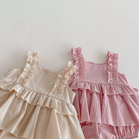 Baby Girl Cotton Ruffle Layered Bodysuit