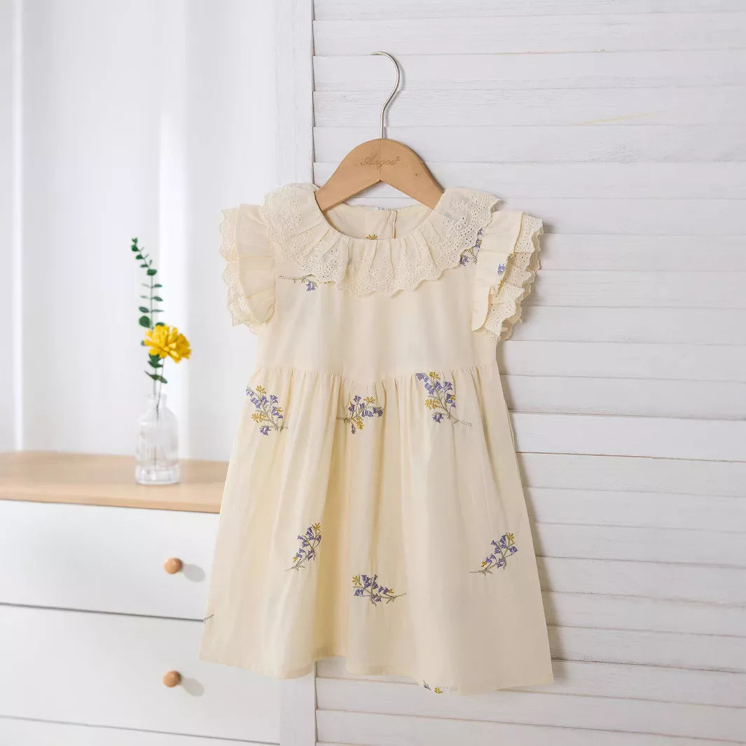 Girls Flower Embroidery Dress