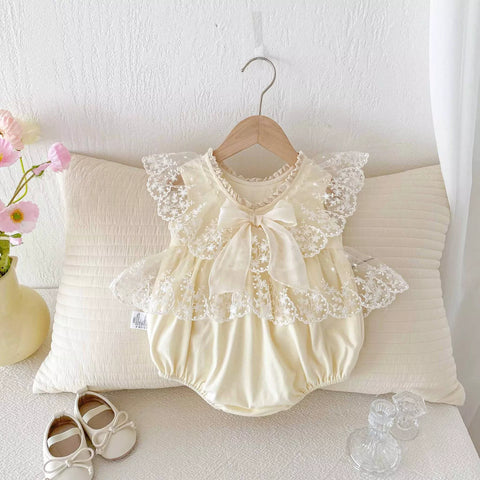 Baby Girl Dreamy Embroidered Tulle Bodysuit