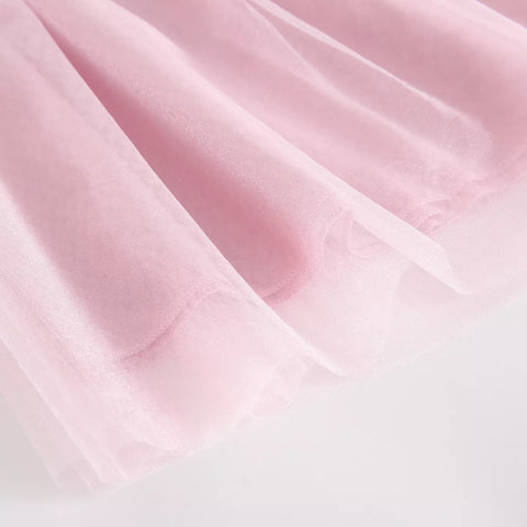 Girls Tulle Flutter Sleeve Dress