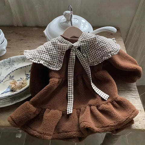 Baby Girl Fleece Tiered Sweater Dress