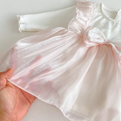2 Pc Baby Girl Sheen Overlay Dress w/ Headband