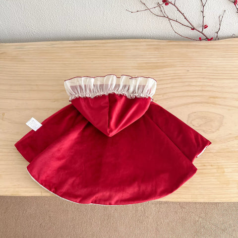 Girls Big Bow Ruffle Cape Shawl