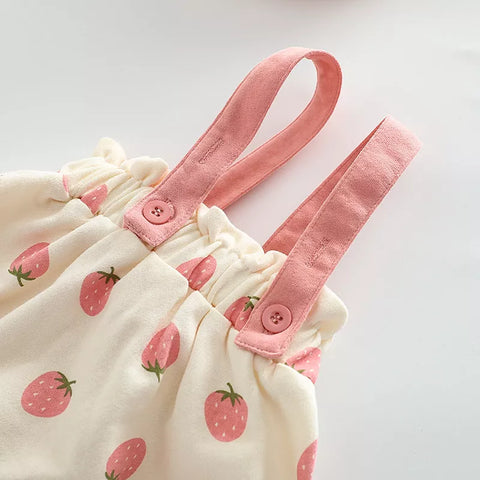 3 Pc Baby Girl Berry Bloomer Shorts, tee & Hat
