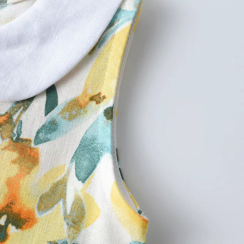 Girls Yellow Floral Collar Dress