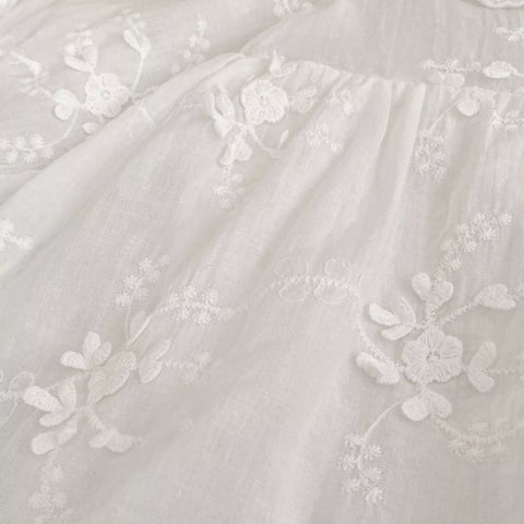 Baby Girl Sheer Floral Ruffle Collar Dress