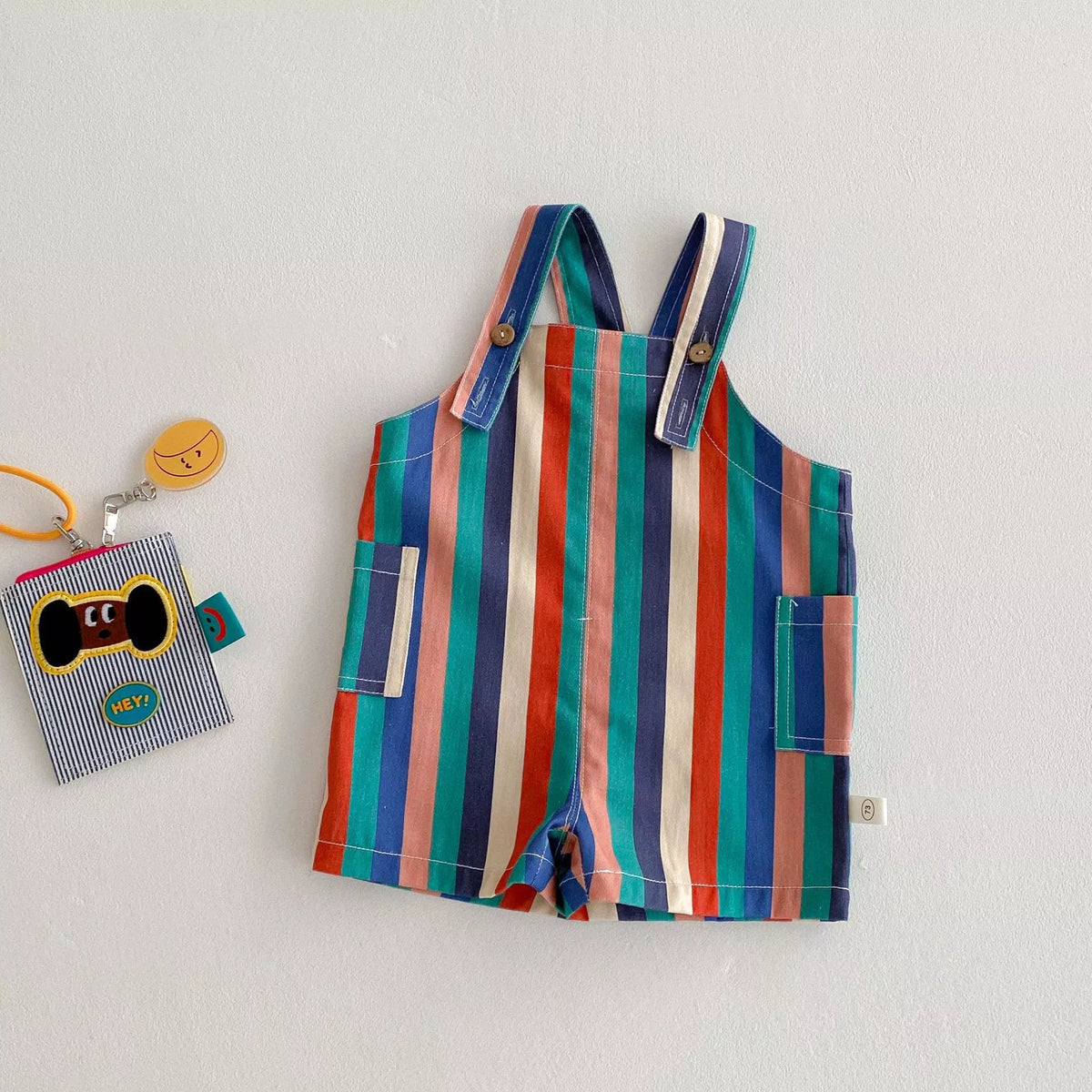 Unisex Rainbow Raindrop Stripes Overalls