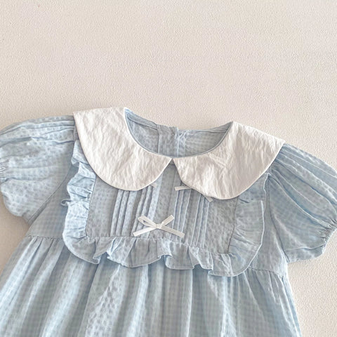 Baby Girl Alice Bib Seersucker Bodysuit