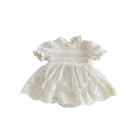 Baby Girl Puff Sleeve Victorian Tulle Dress