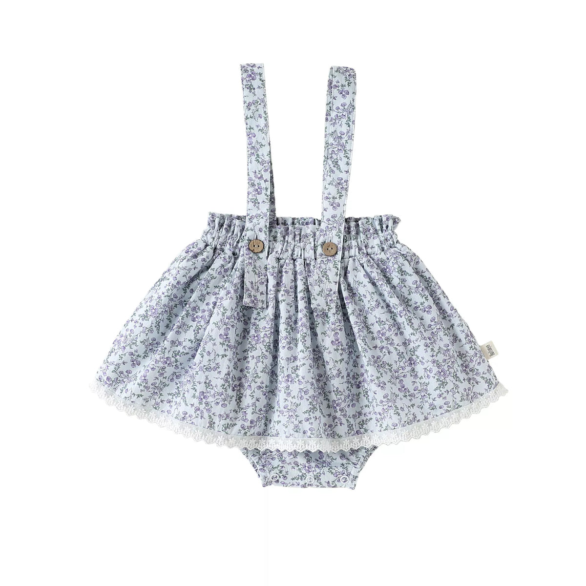 Baby Girl Suspenders Ditsy Floral Print Skirt