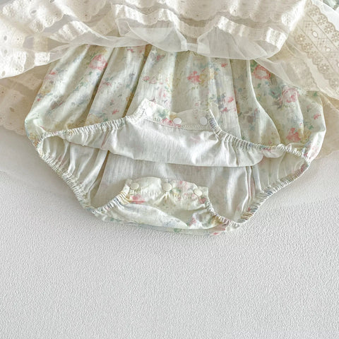 Baby Girl Watercolor Floral Sheer Skirting Dress