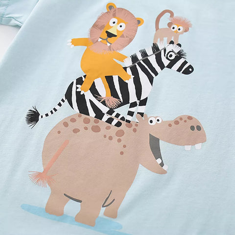 2 Pc Boys Madagascar Animals Tee & Shorts Set