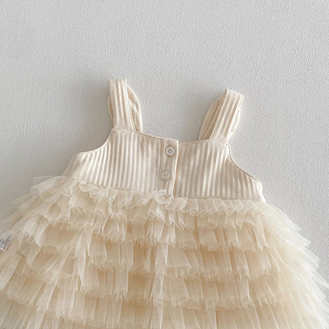 Baby Girl Cherry Tulle Ruffle Bodysuit Dress
