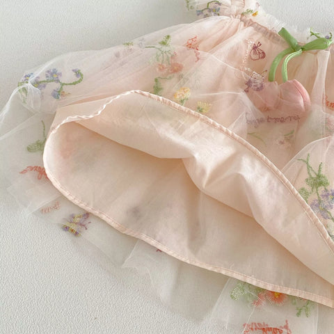 2 pc Baby Girl Wild Flower Tulip Dress w/ Hat