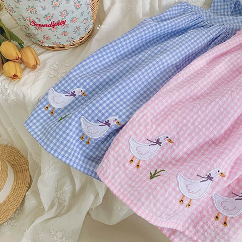 Girls Gingham Mother Goose Dress