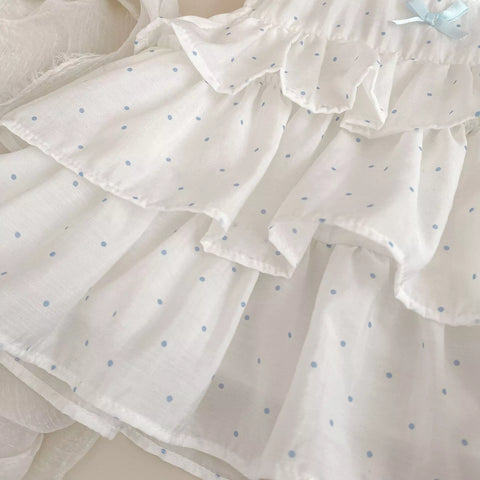 2 pc Girls Ruffle Dots Shorts & Shorts Set