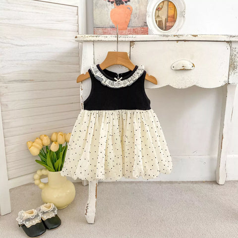Girls Ruffle Dots Bubble Skirt Dress
