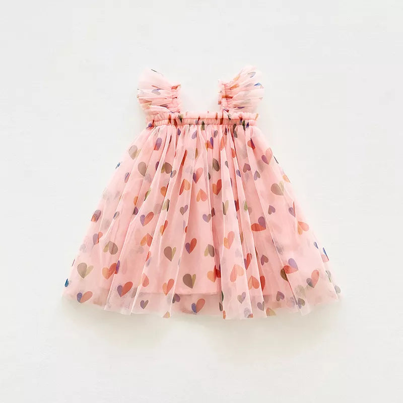 Girls Heart Tulle Dress