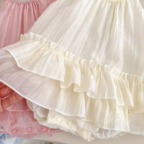 Baby Girl Low Waist Ruffle Bodysuit Halter Dress