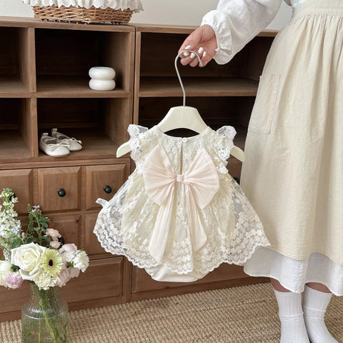 Baby Girl Scallop Lace Bodysuit Dress
