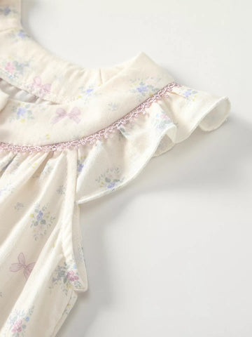 Baby Girl Flower Pattern Print Romper