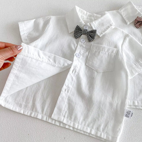 2 Pc Boys Plaid Suspenders Shorts & Shirt Set