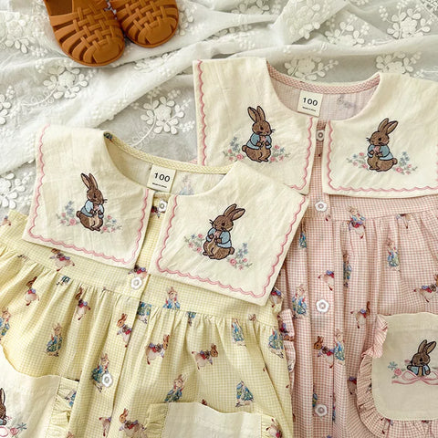 Girls Bunny Vintage Style Dress