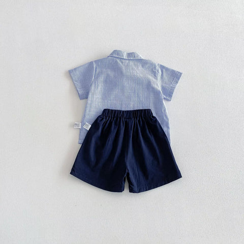 2 Pc Boys Bow Tie Shirt & Short Set