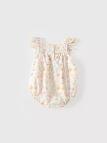 2 Pc Baby Girl Flower Print Bodysuit w/ Headband