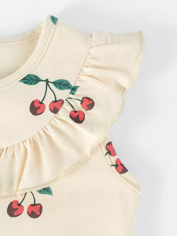 Girls Ruffler Tiered Cherry Print Dress