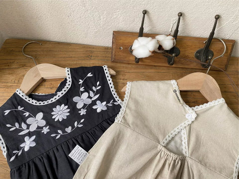 Baby Girl Vintage Embroidered Bodysuit