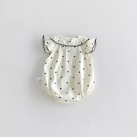 Baby Girl Polka Dot Ruffle Bib Bodysuit