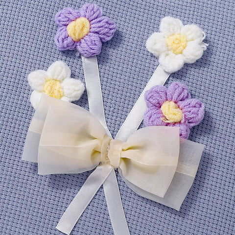 2 Pc Baby Girl Waffle Knit 3D Flower Set