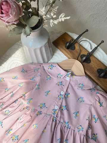 Baby Girl Floral Smocked Peter Pan Collar Dress