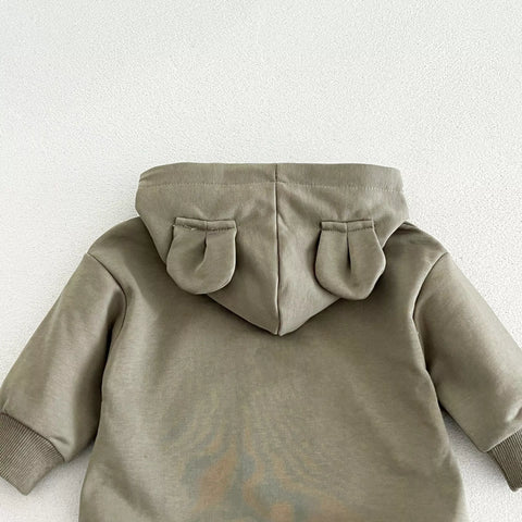 Unisex Baby Bear Ear Hoody Bodysuit