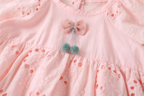 Baby Girl Eyelet Cotton Dress with Hat