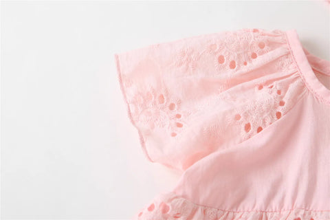 Baby Girl Eyelet Cotton Dress with Hat