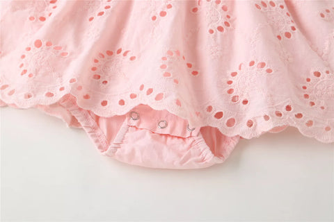 Baby Girl Eyelet Cotton Dress with Hat