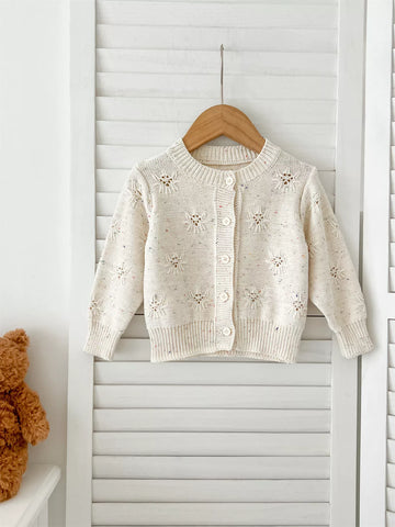 2 Pc Baby Girl Knit Sun Pointelle Set