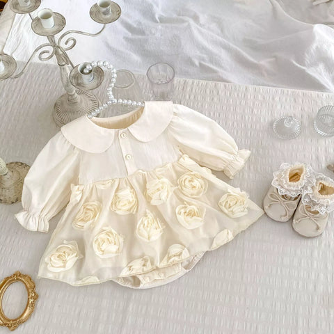 Baby Girl Long Sleeve Rosette Dress
