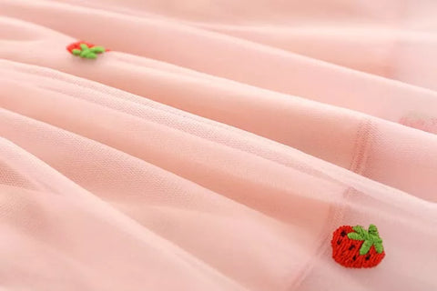 Girls Strawberry Embroider Dress
