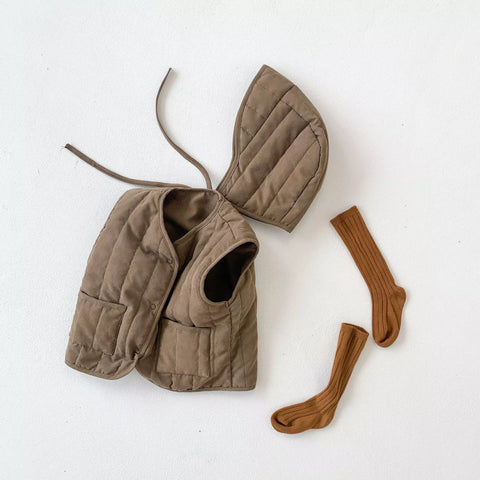 2 Pc Baby Padded Vest with Hat