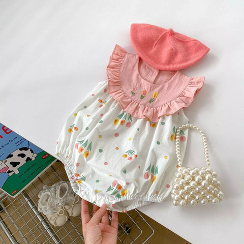 Baby Girl Spring Tulip Bodysuit