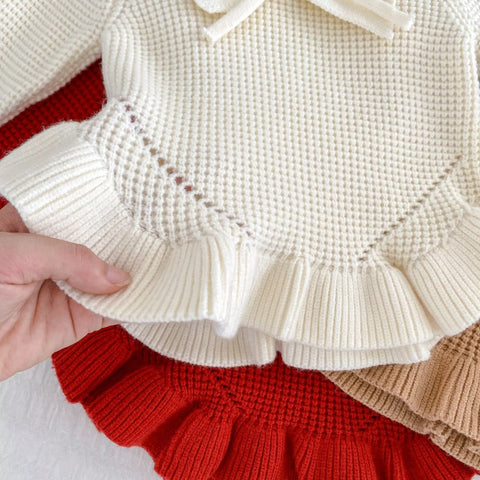 Baby Girl Bowl Ruffle Hem Sweater