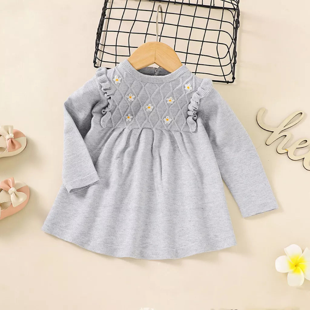 Baby Girls Daisy Knit Sweater Dress